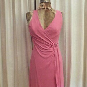 Vintage Hot Pink Wrap Dress Size M Asymmetrical Dress